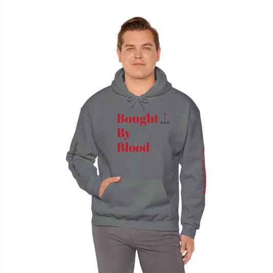 Faith-Inspired Unisex Heavy Blend Hooded Sweatshirt - 'Bought By Blood' & 'Saved By Grace'