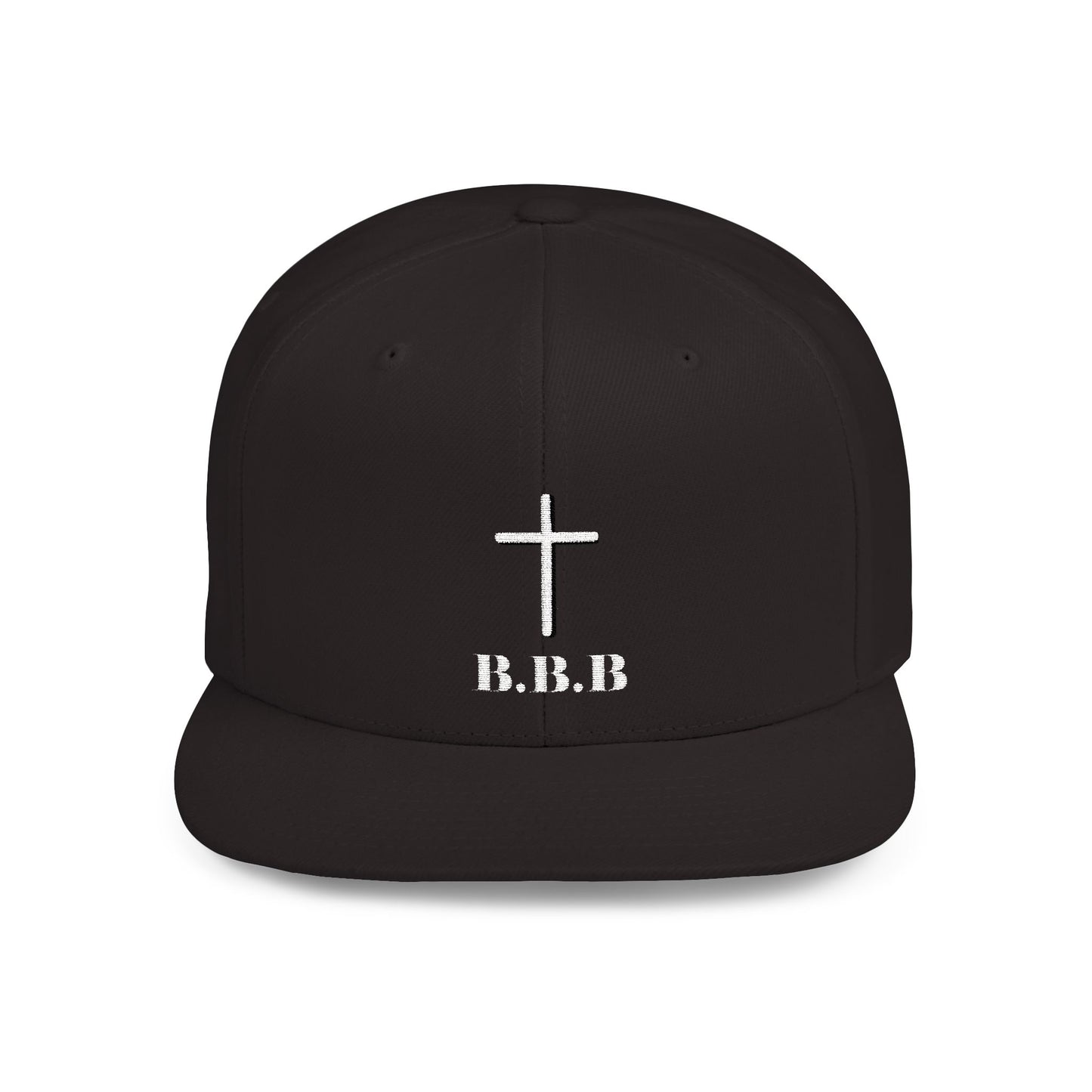 Copy of Faith-Inspired Flat Bill Snapback Hat with Cross & B.B.B.