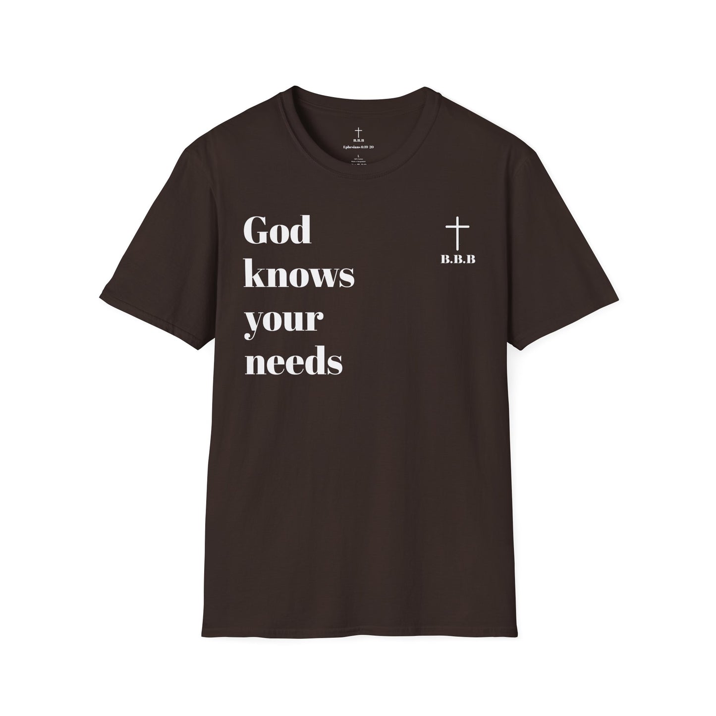 Unisex T-Shirt - "God Knows Your Needs" & Matthew 6:33