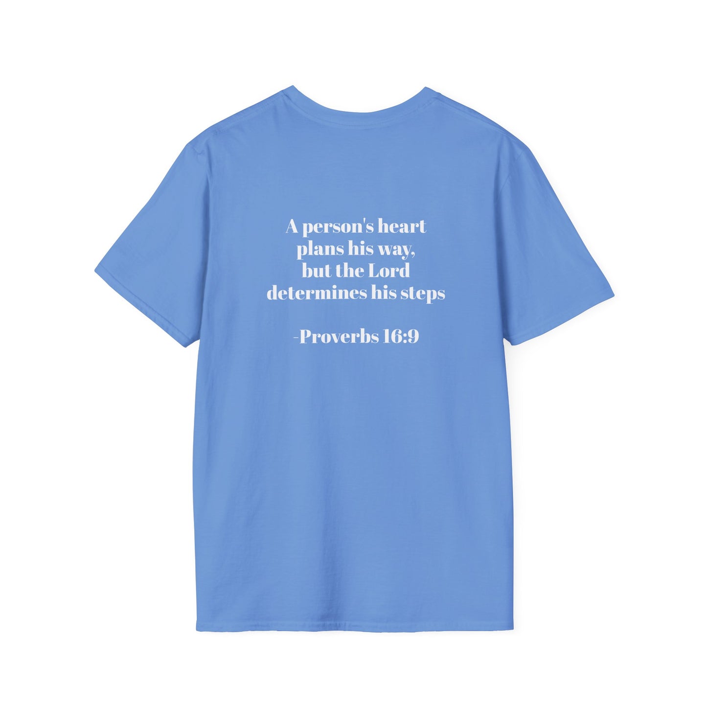 Inspirational Unisex Softstyle T-Shirt - Proverbs 16:9 - Faith & Motivation