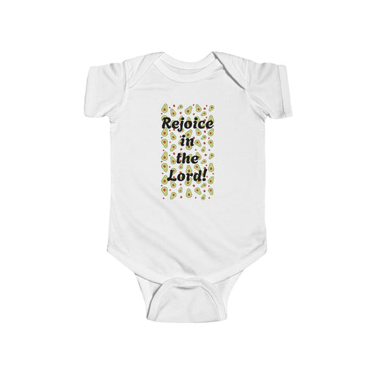 Inspirational Infant Bodysuit - "Rejoice in the Lord!"