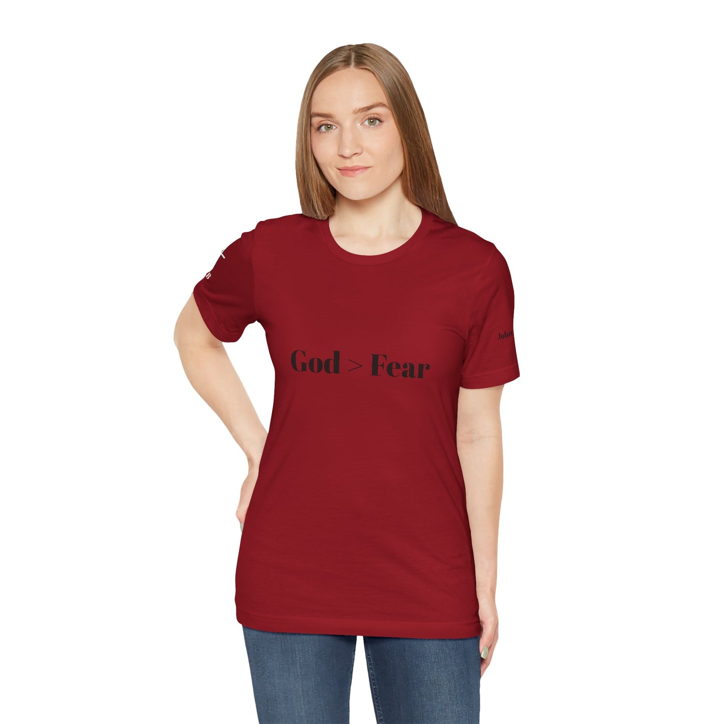 Inspirational Unisex Jersey Tee - 'God > Fear' Jehovah shirt