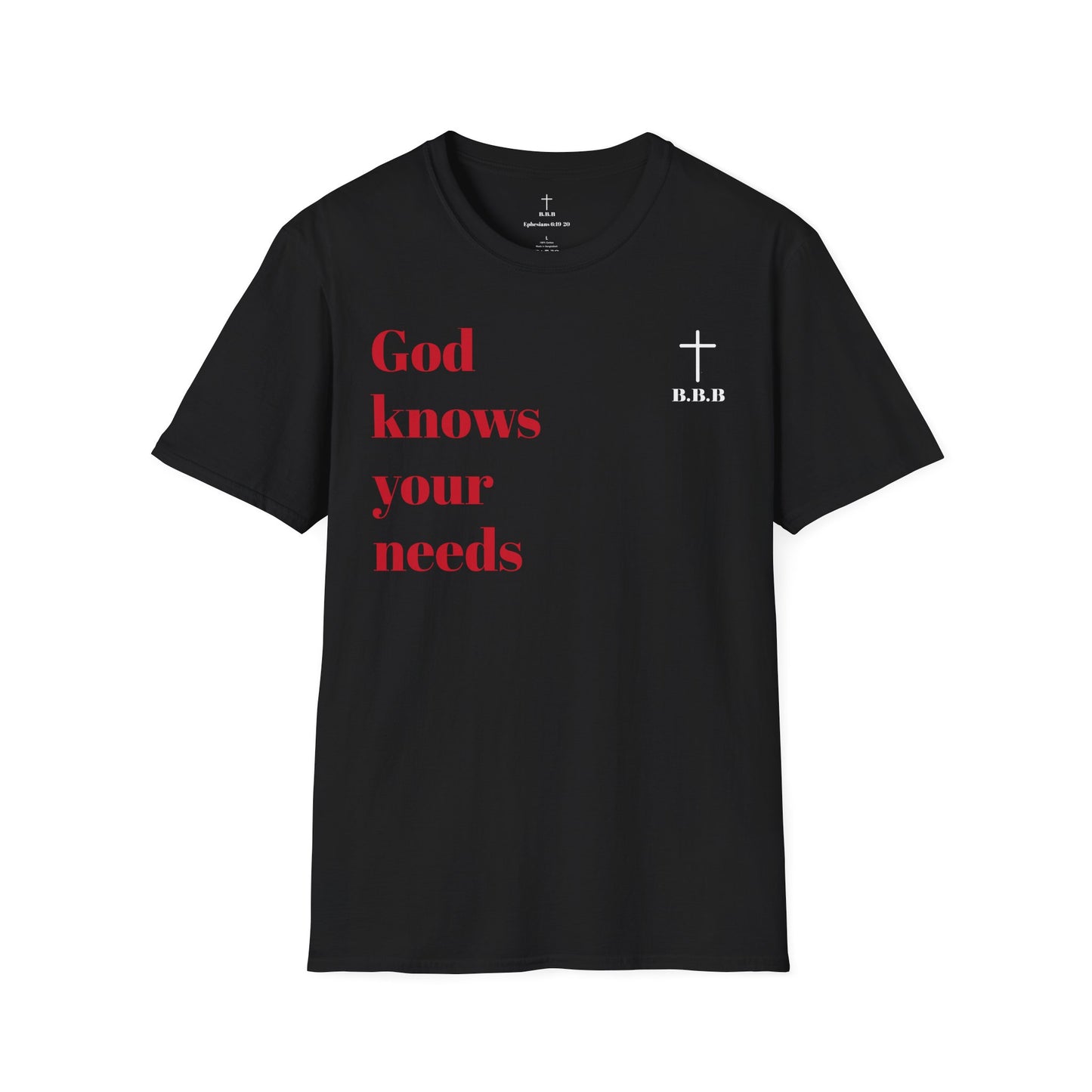 Unisex T-Shirt - "God Knows Your Needs" & Matthew 6:33