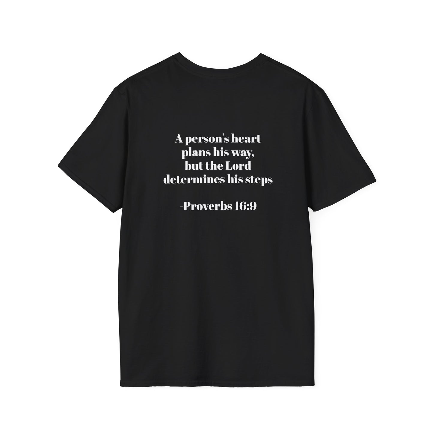 Inspirational Unisex Softstyle T-Shirt - Proverbs 16:9 - Faith & Motivation