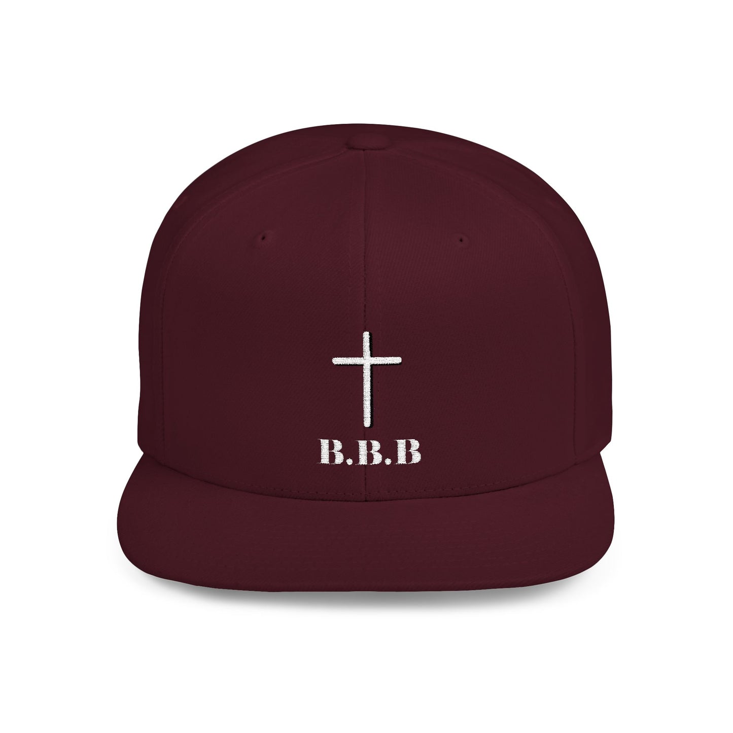 Copy of Faith-Inspired Flat Bill Snapback Hat with Cross & B.B.B.