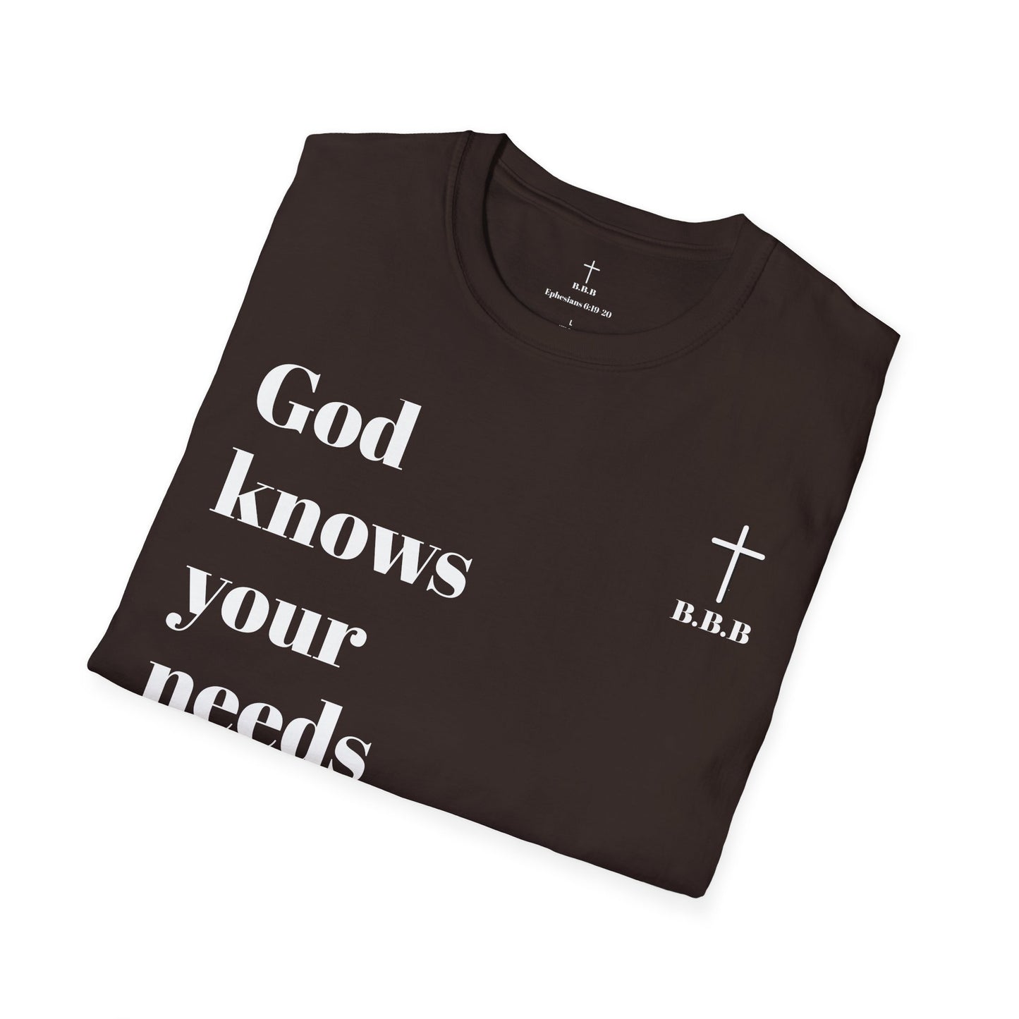 Unisex T-Shirt - "God Knows Your Needs" & Matthew 6:33