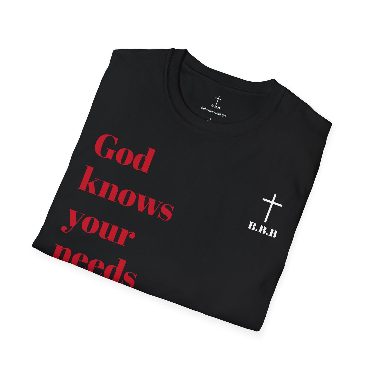 Unisex T-Shirt - "God Knows Your Needs" & Matthew 6:33