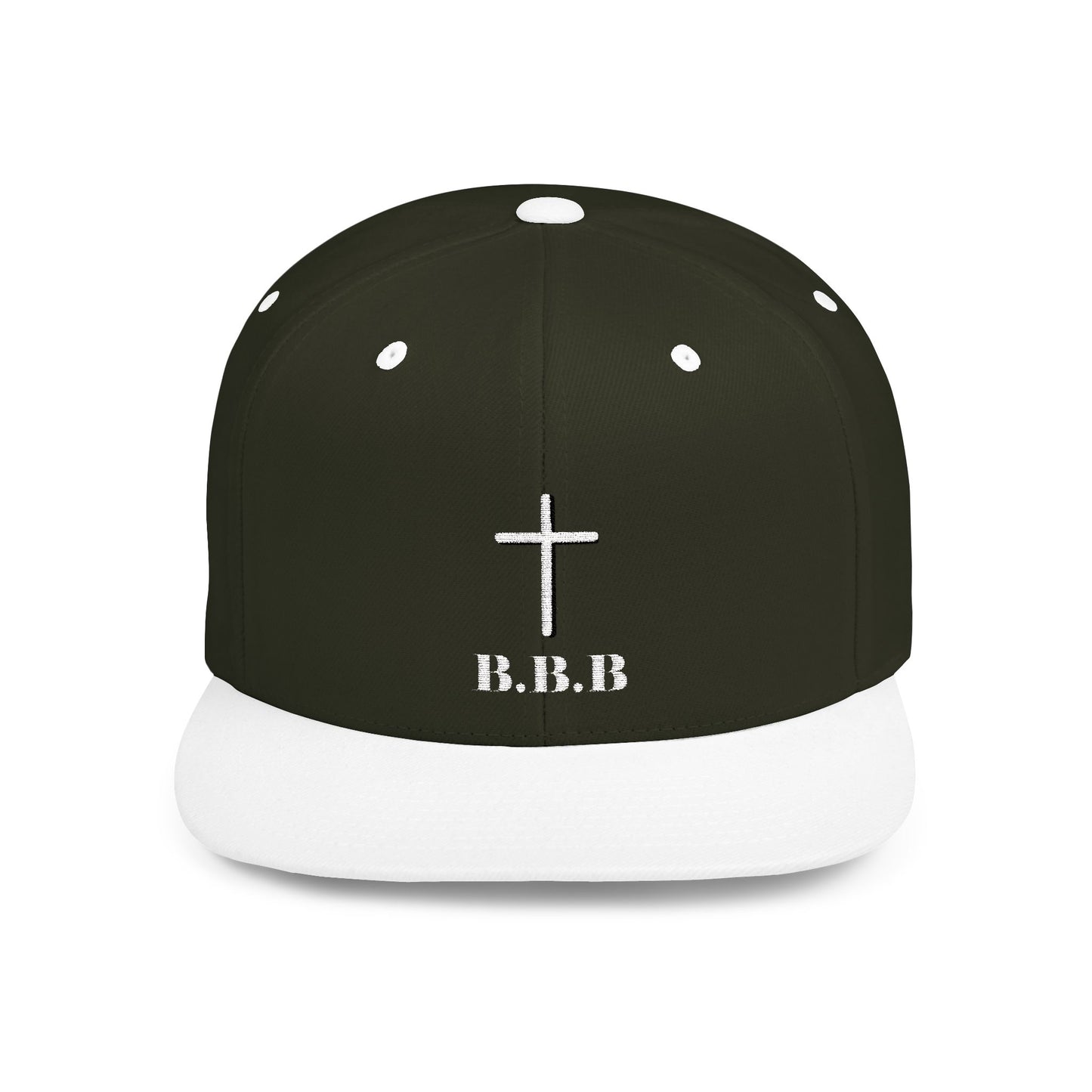 Copy of Faith-Inspired Flat Bill Snapback Hat with Cross & B.B.B.