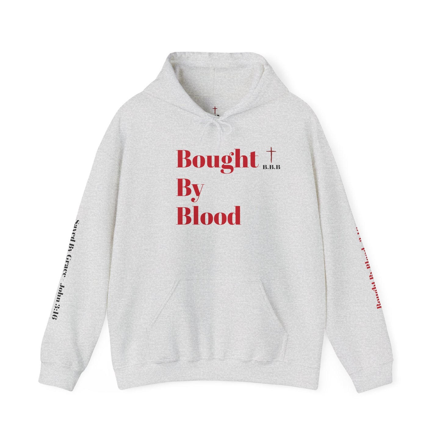 Faith-Inspired Unisex Heavy Blend Hooded Sweatshirt - 'Bought By Blood' & 'Saved By Grace'