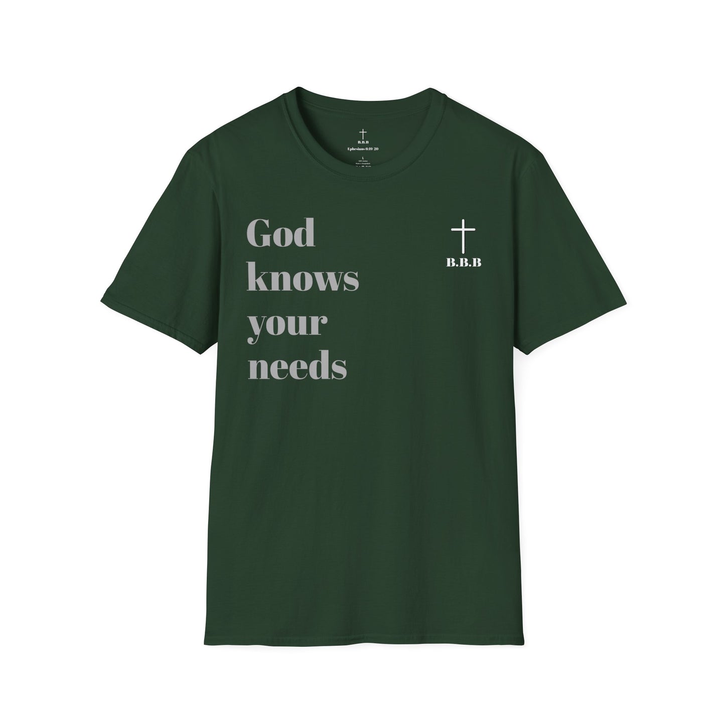 Unisex T-Shirt - "God Knows Your Needs" & Matthew 6:33