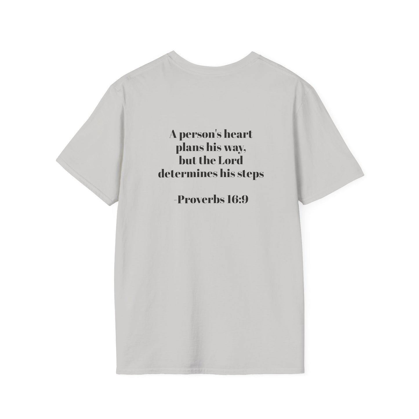 Inspirational Unisex Softstyle T-Shirt - Proverbs 16:9 - Faith & Motivation