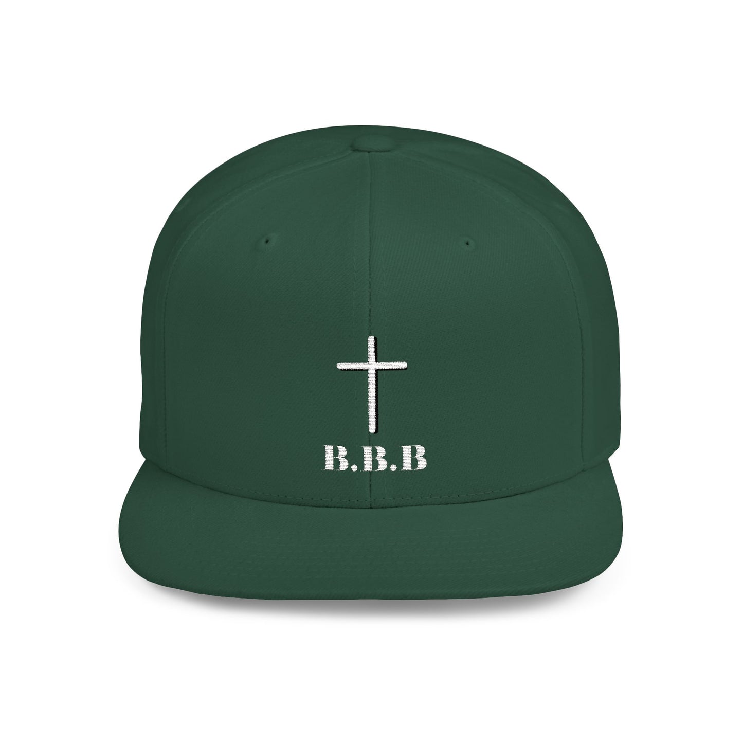 Copy of Faith-Inspired Flat Bill Snapback Hat with Cross & B.B.B.