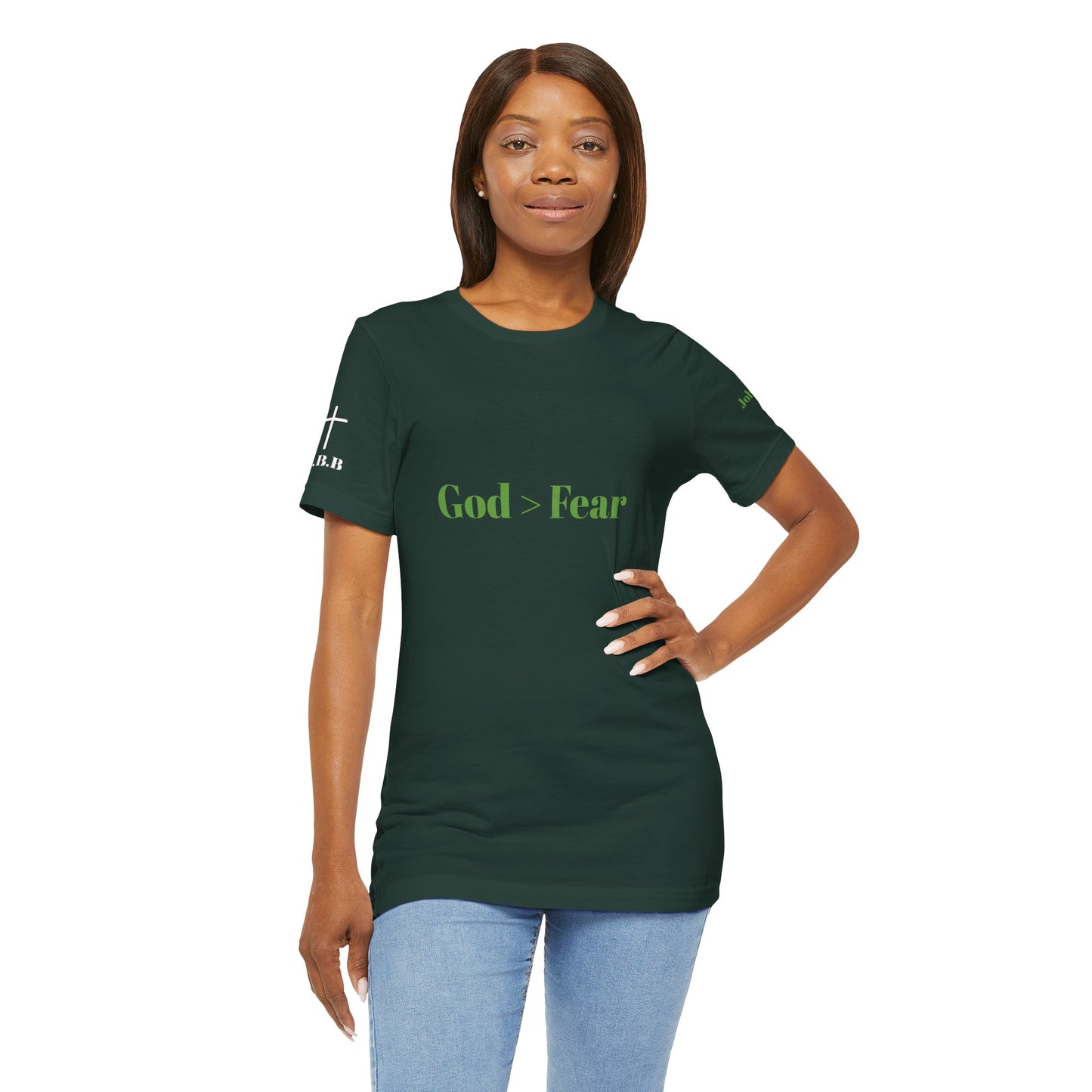 Inspirational Unisex Jersey Tee - 'God > Fear' Jehovah shirt