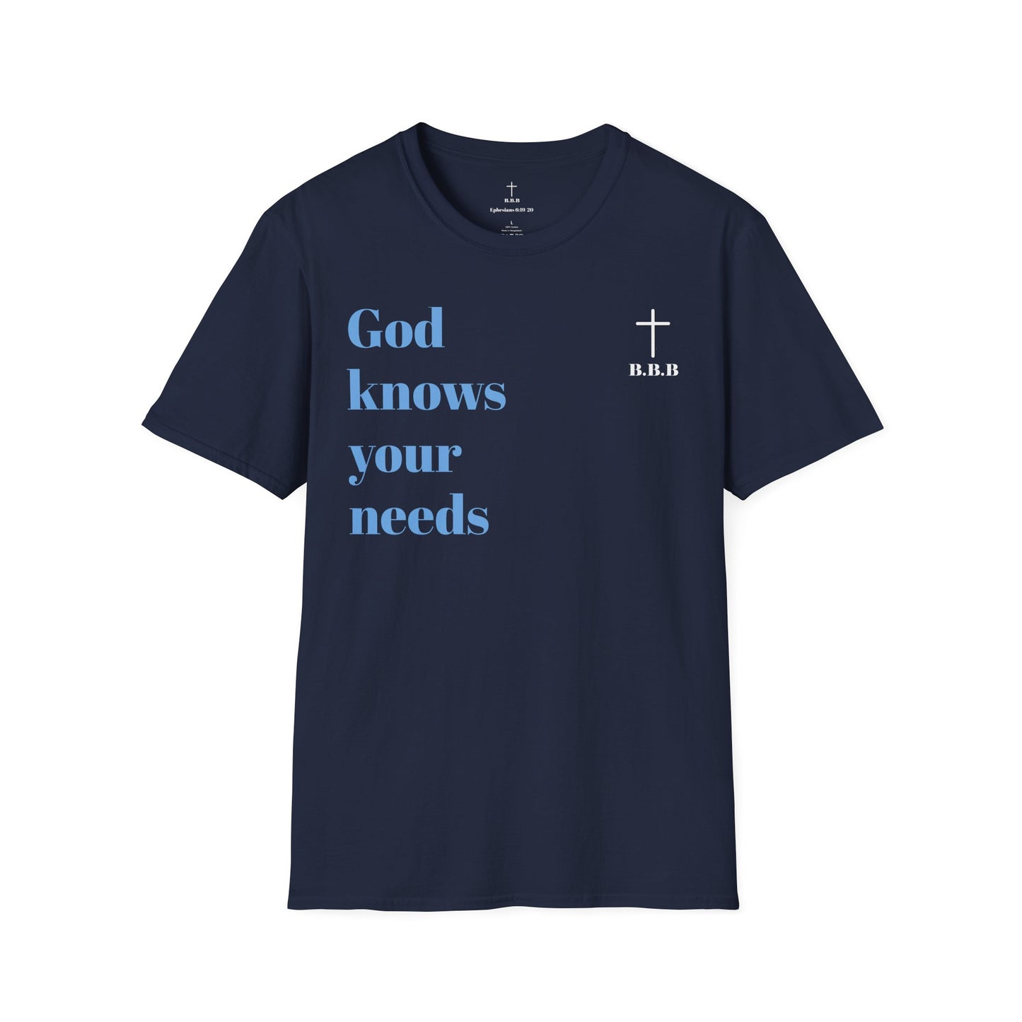 Unisex T-Shirt - "God Knows Your Needs" & Matthew 6:33