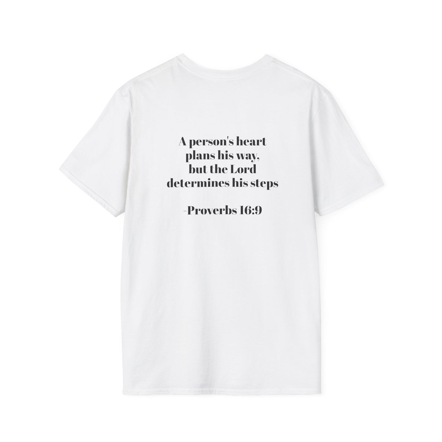 Inspirational Unisex Softstyle T-Shirt - Proverbs 16:9 - Faith & Motivation