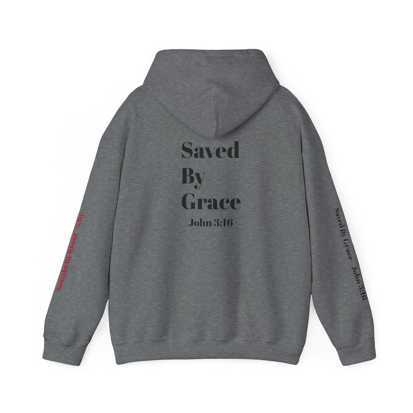 Faith-Inspired Unisex Heavy Blend Hooded Sweatshirt - 'Bought By Blood' & 'Saved By Grace'